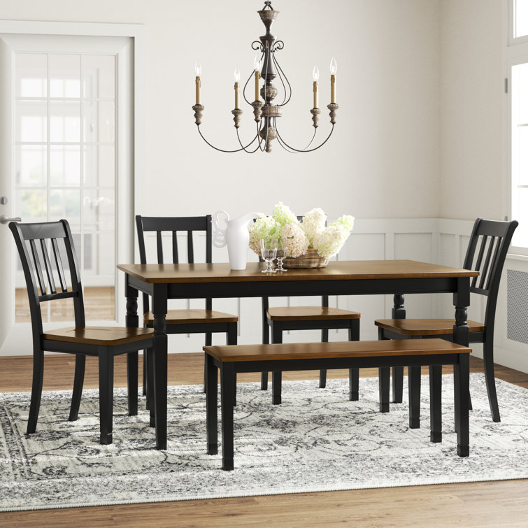 Dining table with discount tuck in chairs